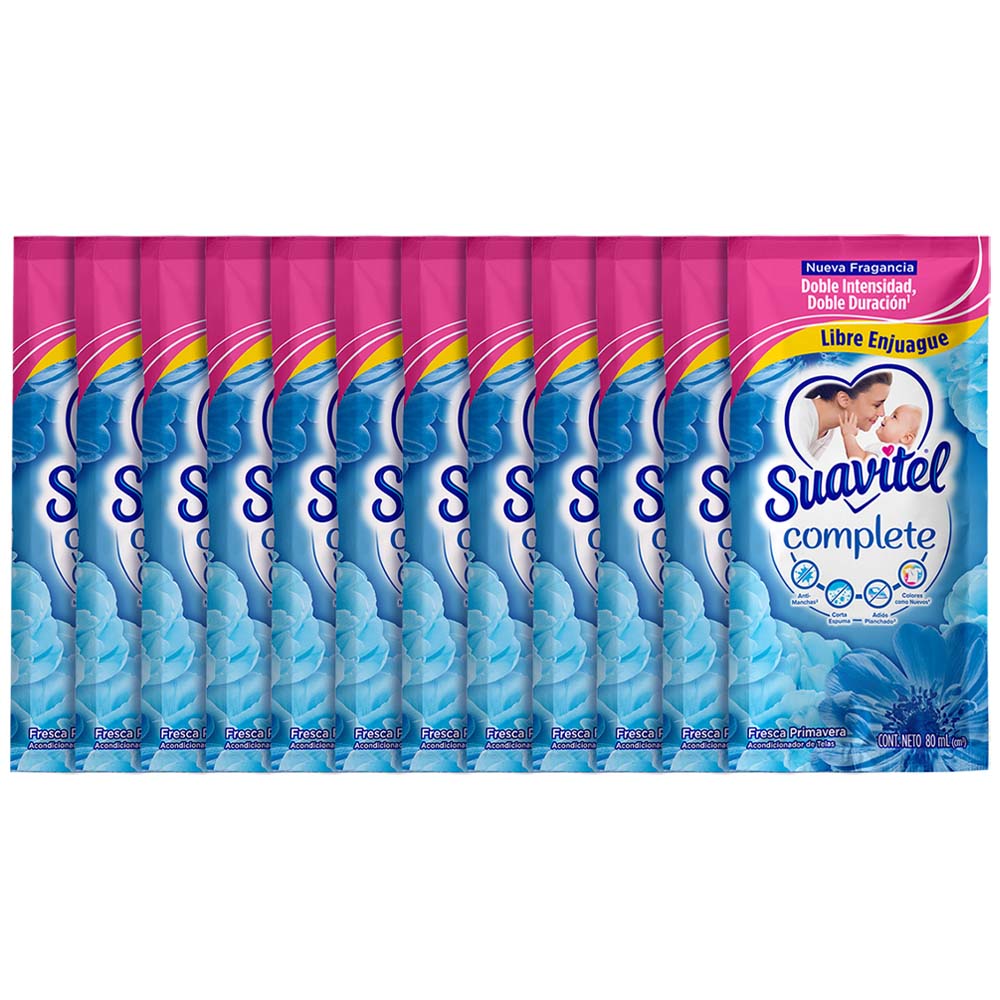 Suavizante SUAVITEL Fresca Primavera Tira 12 Sobres 80ml c/u