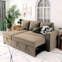 Sofá Cama Multifuncional Radovish con Almohadas 4 cuerpos - Beige Claro