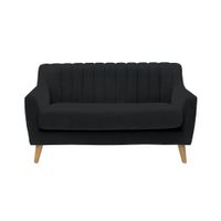 Sofá Vintage Louth Cong 3 Cuerpos - Negro
