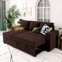 Sofá Cama Multifuncional Radovish con Almohadas 4 cuerpos - Chocolate