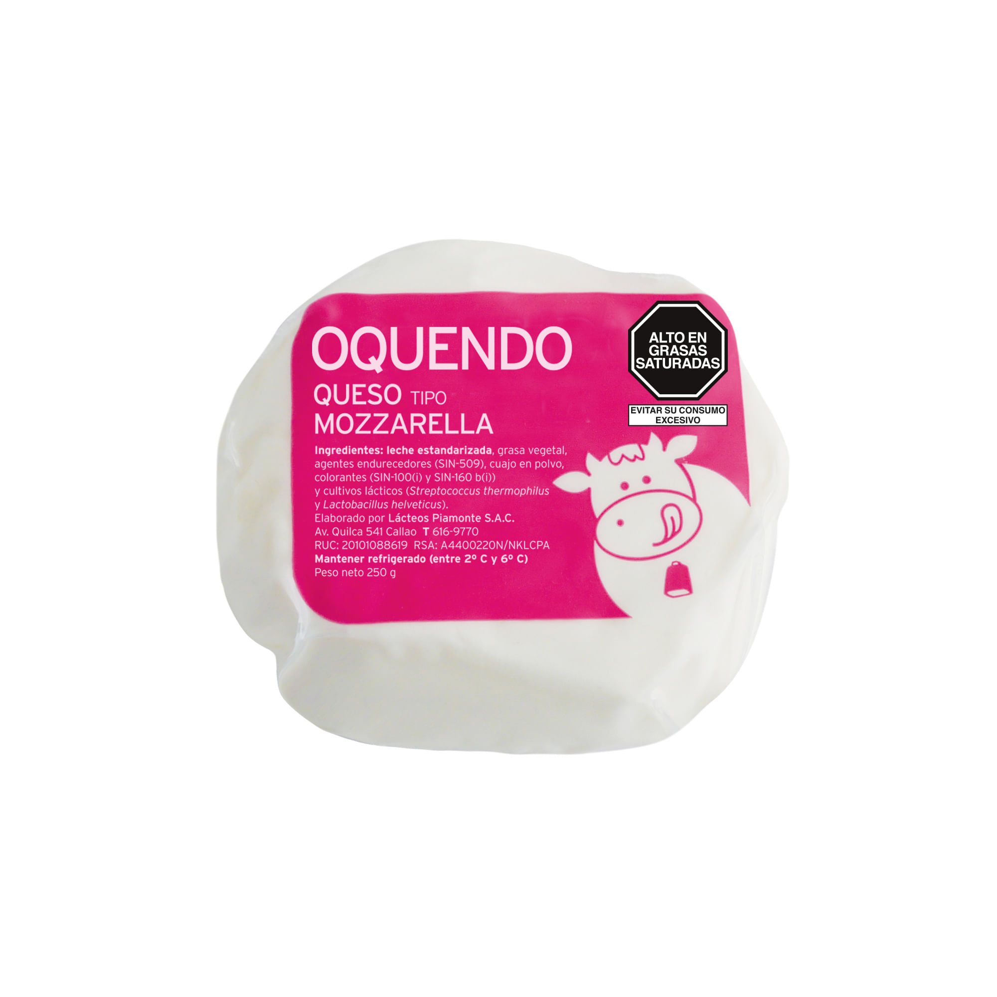 Queso Mozzarella OQUENDO Bola al vacío Tajada 250g