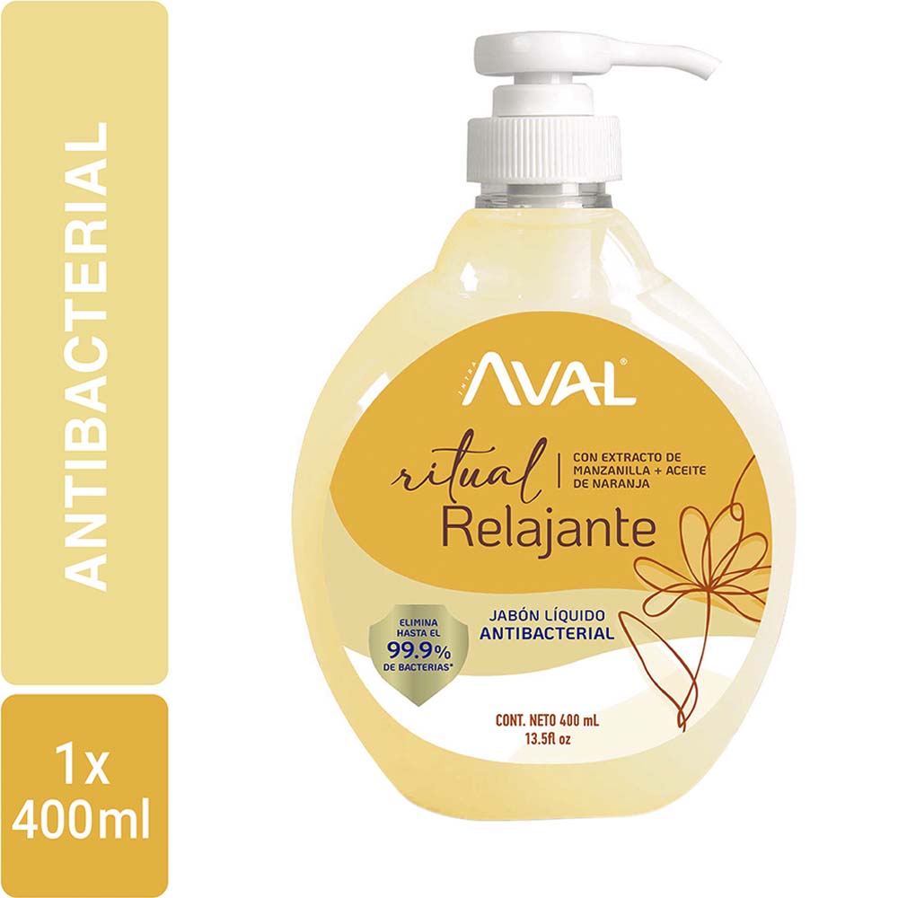 Jabón Líquido Antibacterial AVAL Ritual Relajante Frasco 400ml