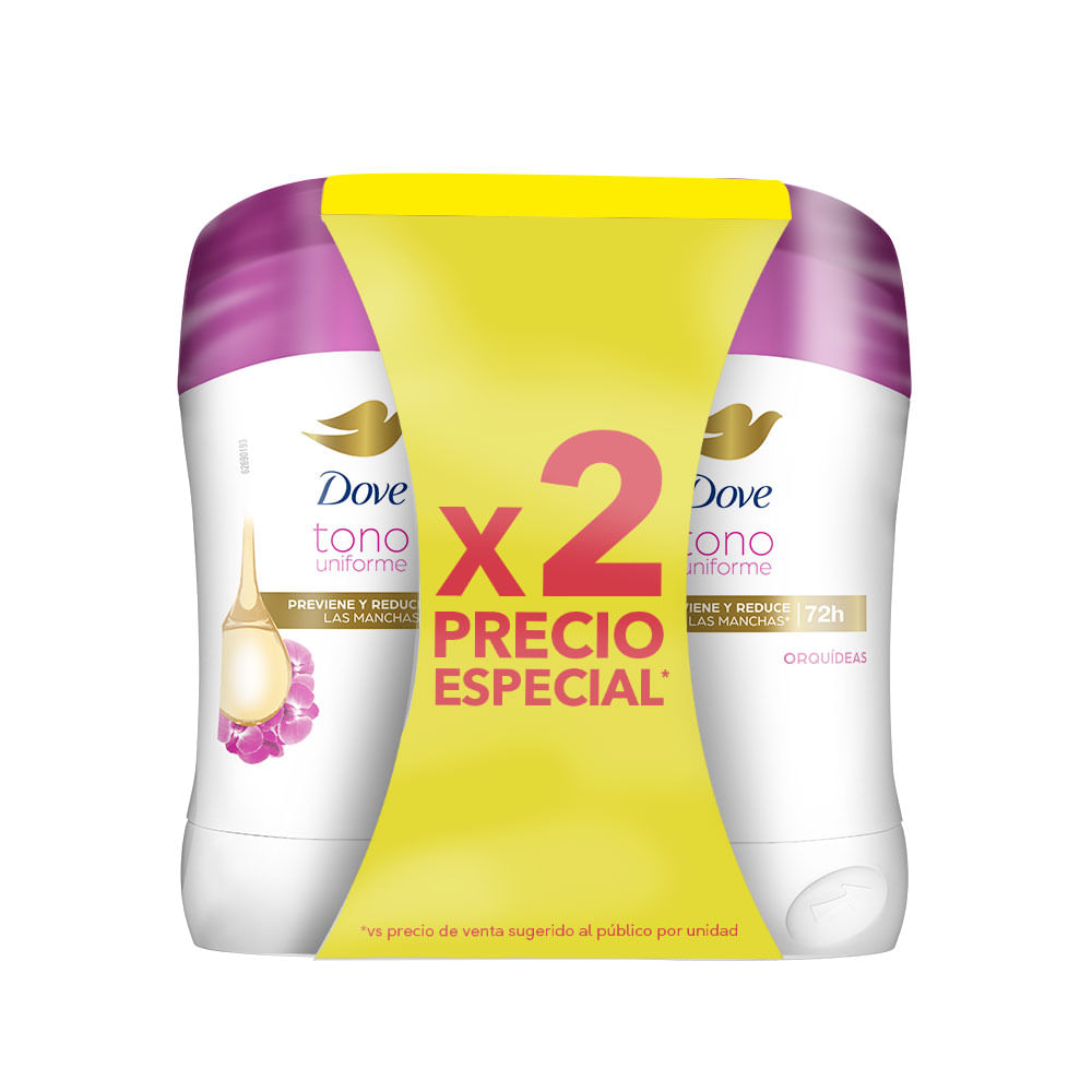 Desodorante para Hombre en Barra DOVE Woman Orquídea Frasco 2un x 45g