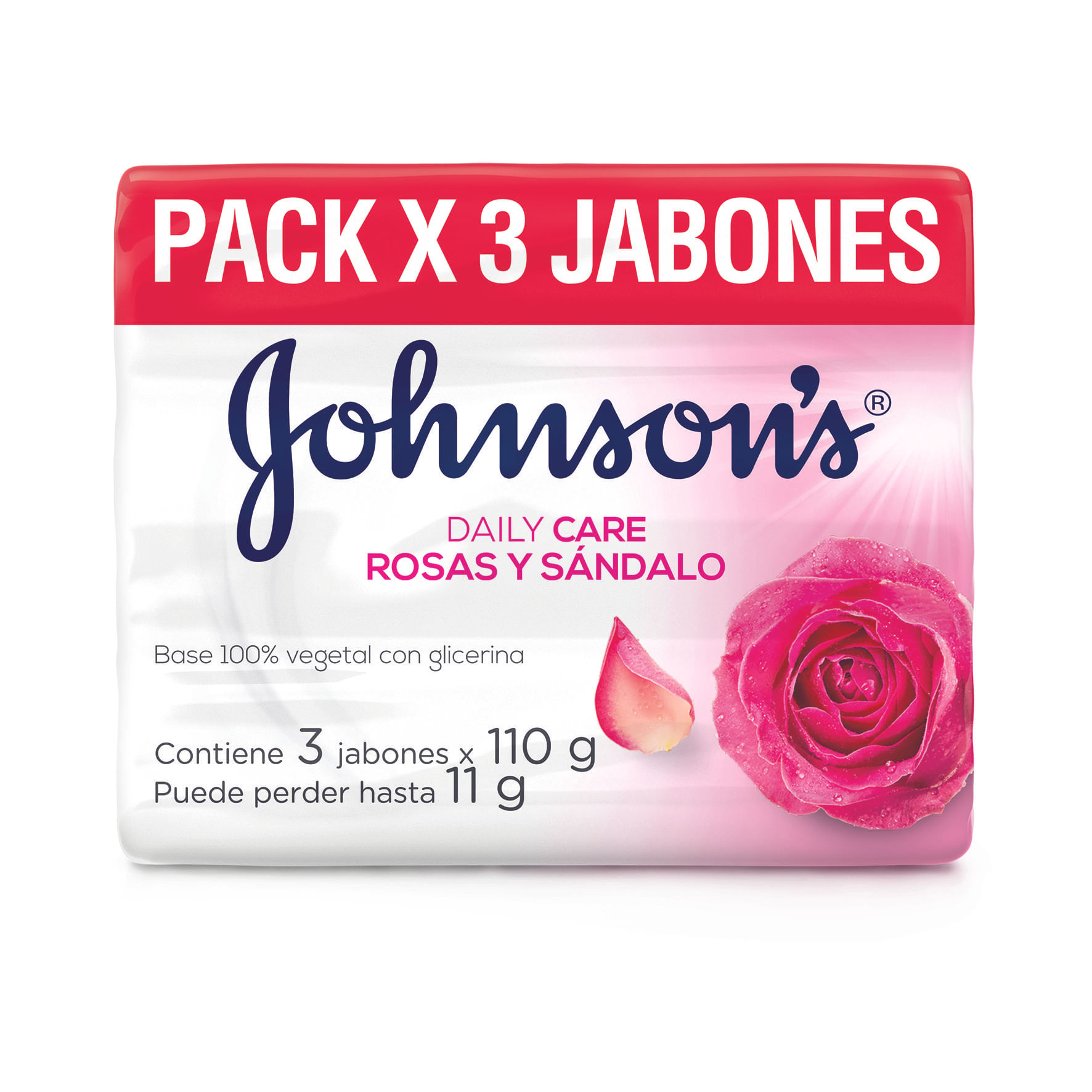 Jabón JOHNSON'S Rosas y Sándalo Paquete 3un x 110g