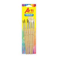 Pinceles ARTICREATIVO Set Surtido x 6 Nº 6,10,14,4,6,8