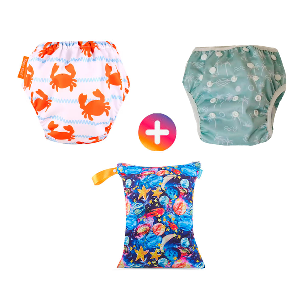 Pañal de Natación para Piscina Pack x 2 Unidades + Bolsa Impermeable SMT13