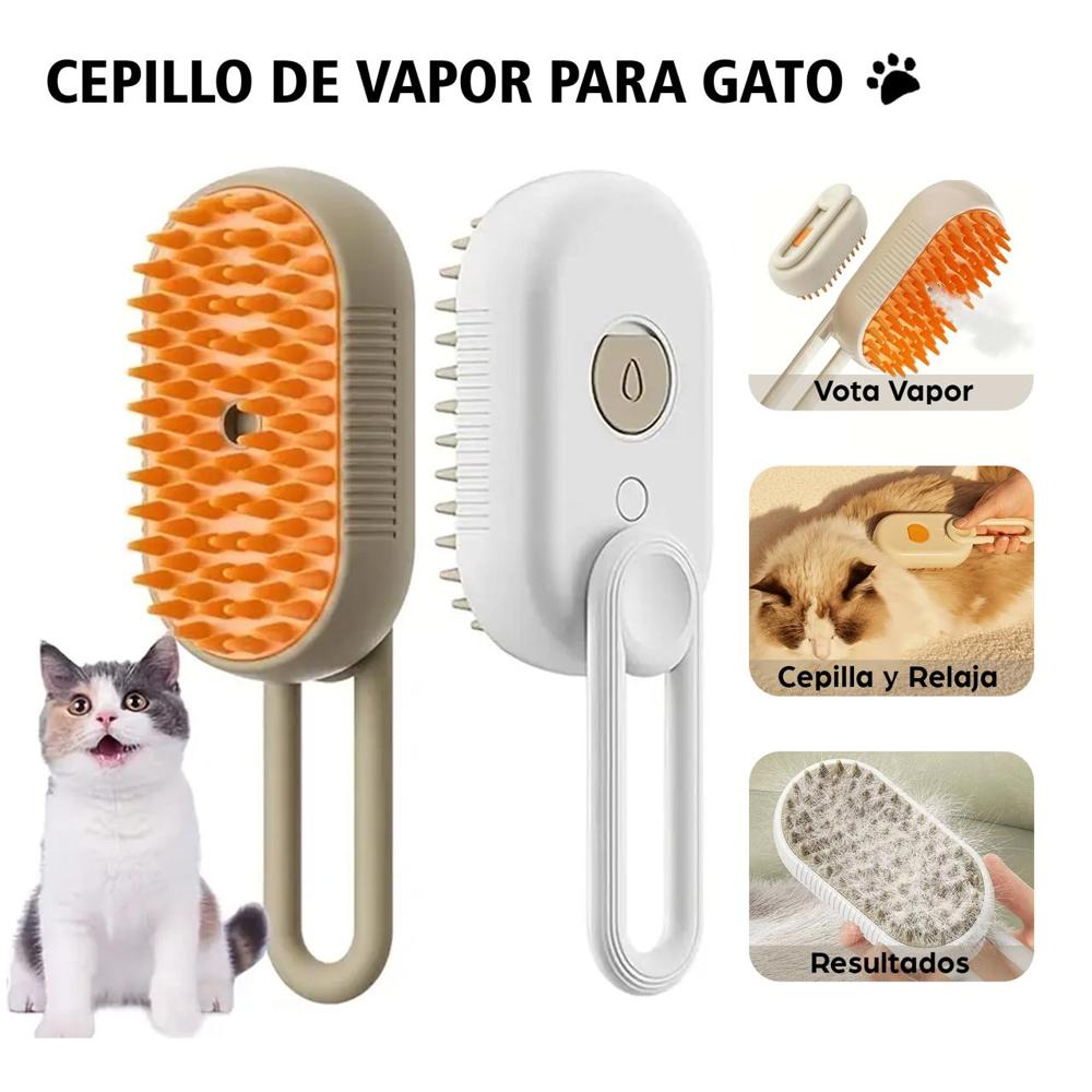 Peine Cepillo de Vapor Premium 3 en 1 para Mascotas para Gatos y Perros