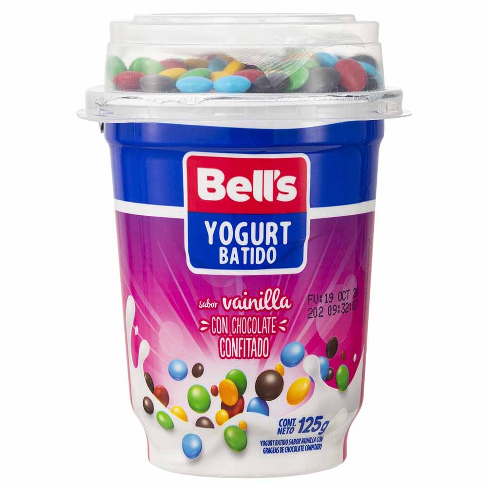 Yogurt Batido BELL'S Sabor a Vainilla con Grageas Vaso 125g