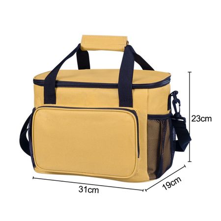 Bolsa térmica grande plegable de 15 l Oxford para almuerzo, a prueba de fugas WCB006 Amarillo
