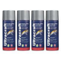 Pintura Spray Color Cromo Premiun x4 Unidades Ultracraft 40027-4