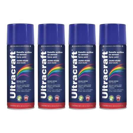 Pintura Spray Color Azul Marino x4 Unidades Ultracraft 40033-4