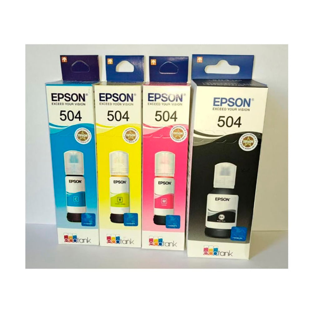 Kit de Tinta Epson 4 Colores T504 PARA L4150, L4160, L6171
