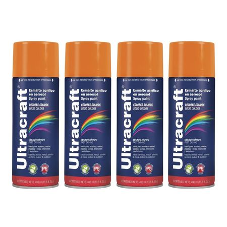 Pintura Spray Color Amarillo x4 Unidades Ultracraft 40040-4