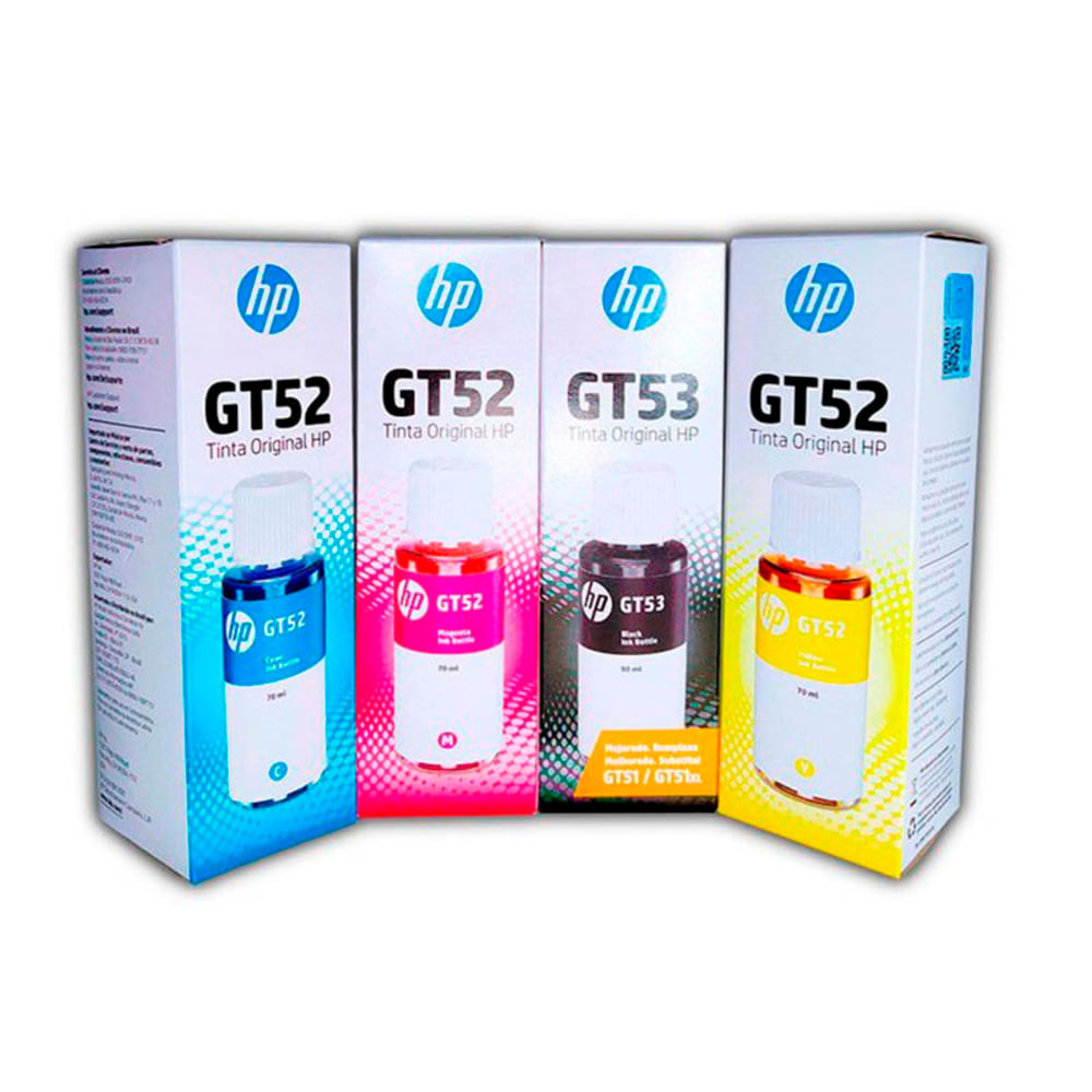 KIT Tinta HP GT52 y GT53 Precio por 4 unidades Pack