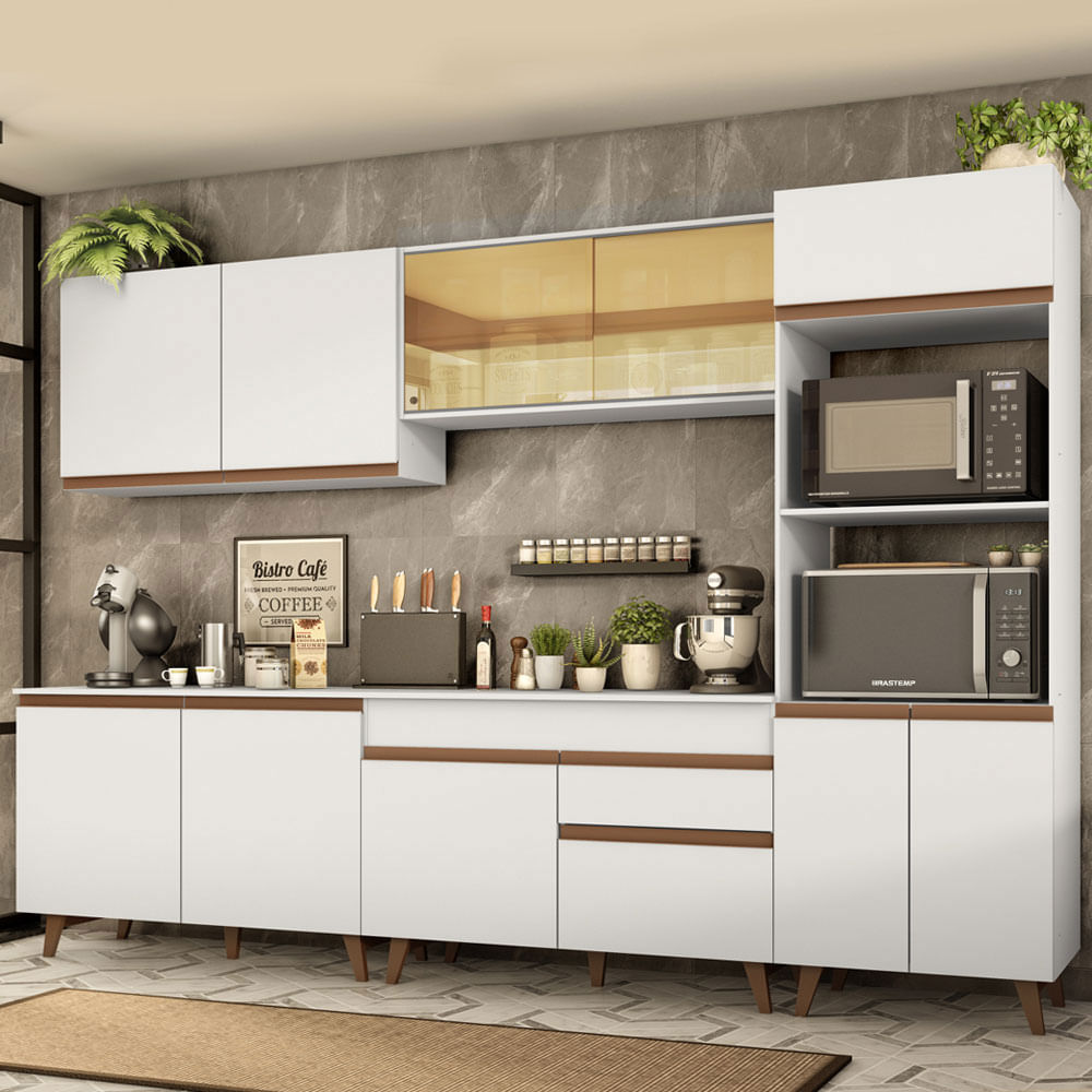 Mueble de Cocina Completa 310cm Reims 01 Blanco