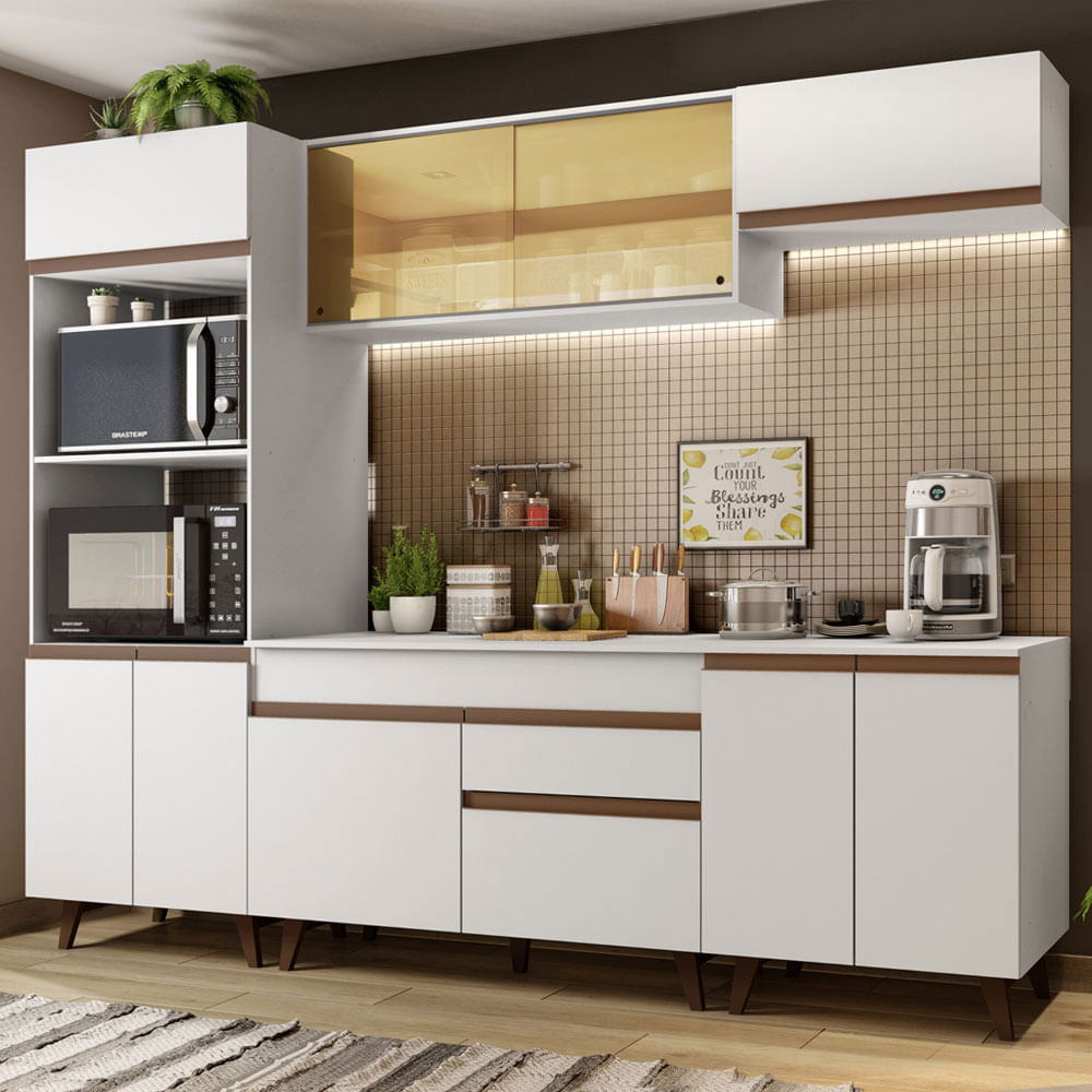 Mueble de Cocina Completa 260cm Reims 02 Blanco