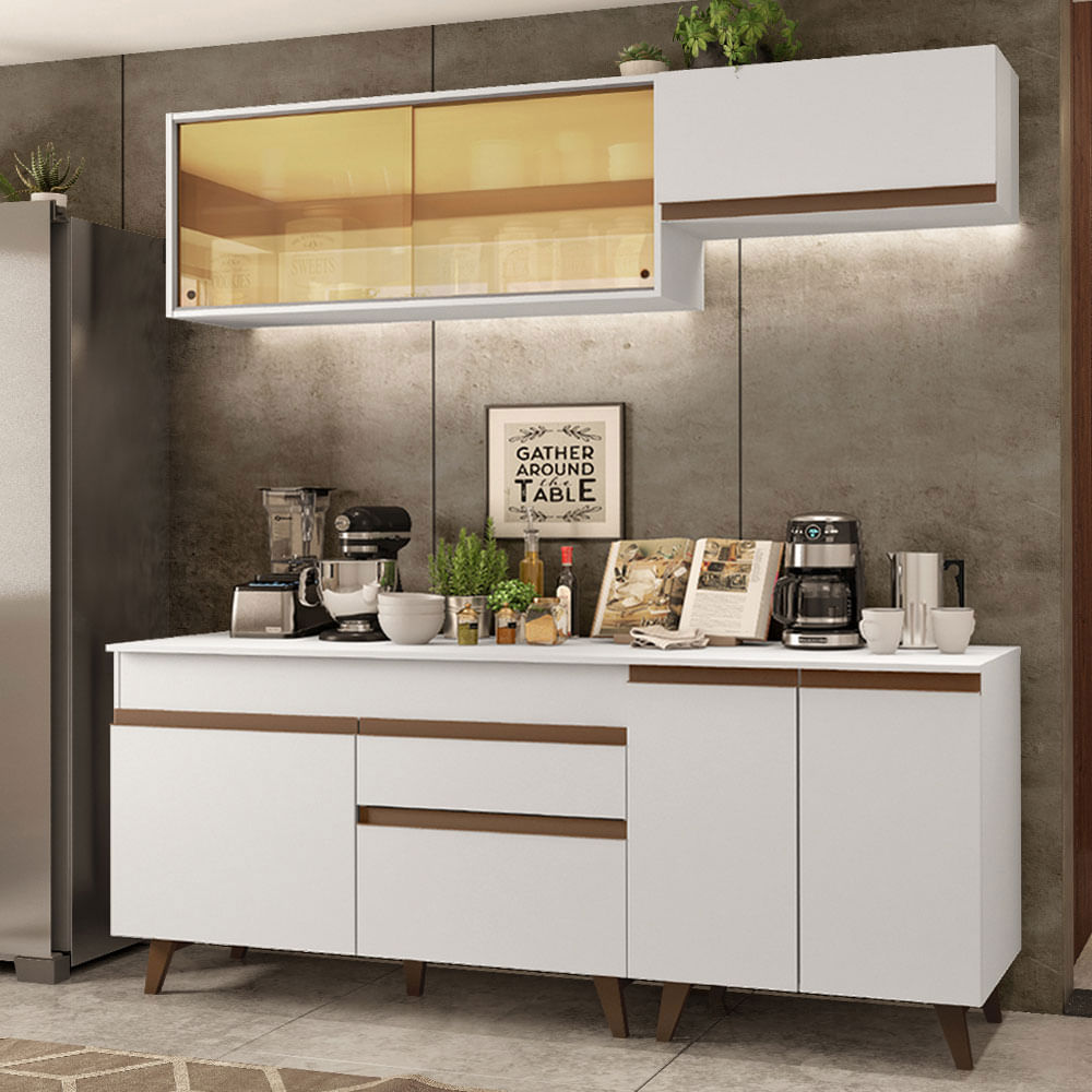 Mueble de Cocina Compacta 190cm Reims 01 Blanco