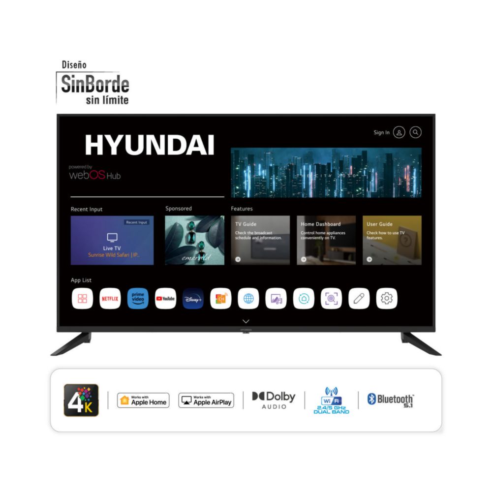 Televisor Hyundai 50" HYLED5022W4KM LED 4K UHD webOS| plazaVea - plazaVea