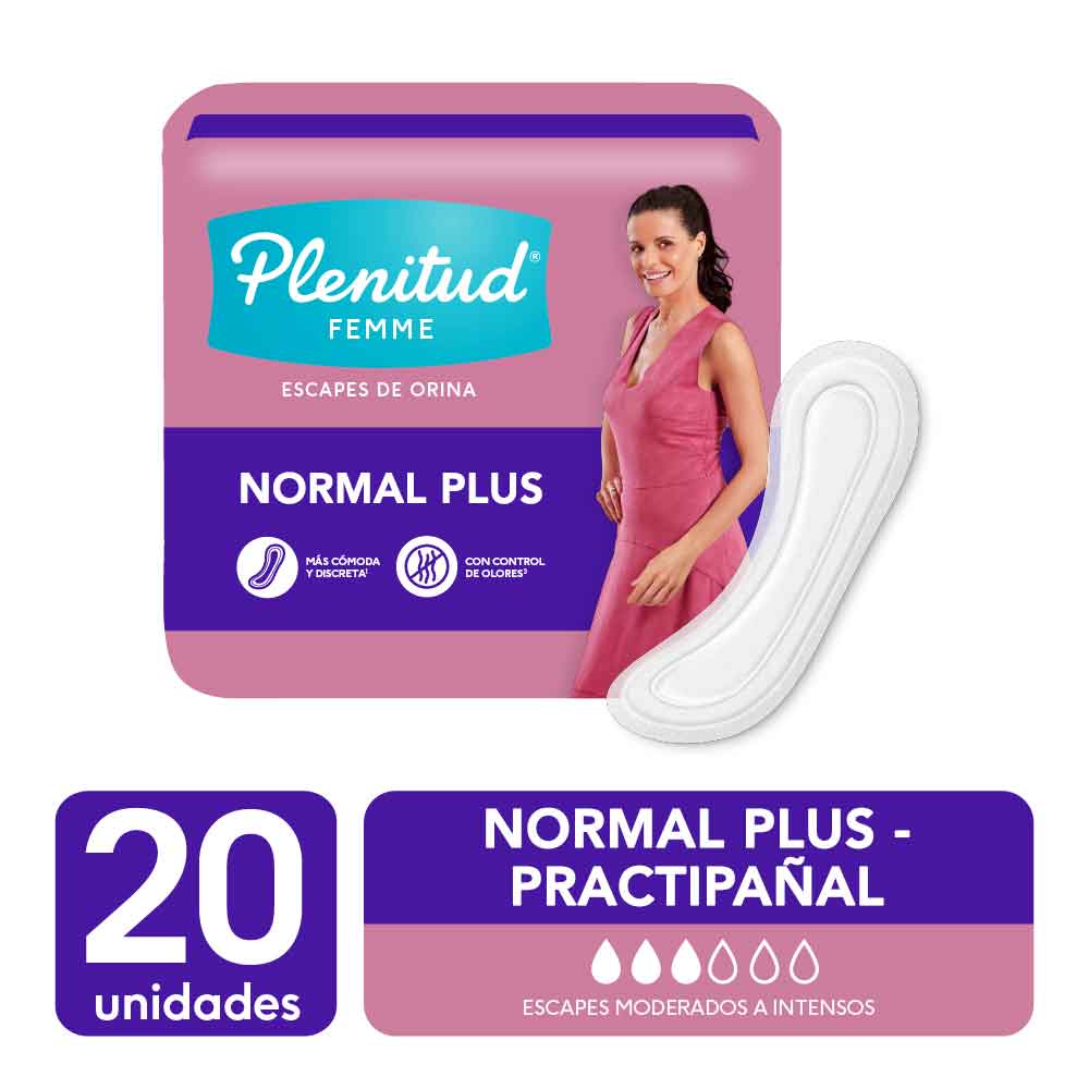 Practipañal PLENITUD Femme Incontinencia Leve a Moderada Paquete 20un