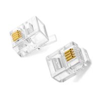 Conector Rj11 Tipo 6P4C Para Línea Teléfono Bolsa De 100 Unidades