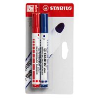 Plumón para Pizarra STABILO Azul y Rojo Blíster 2un