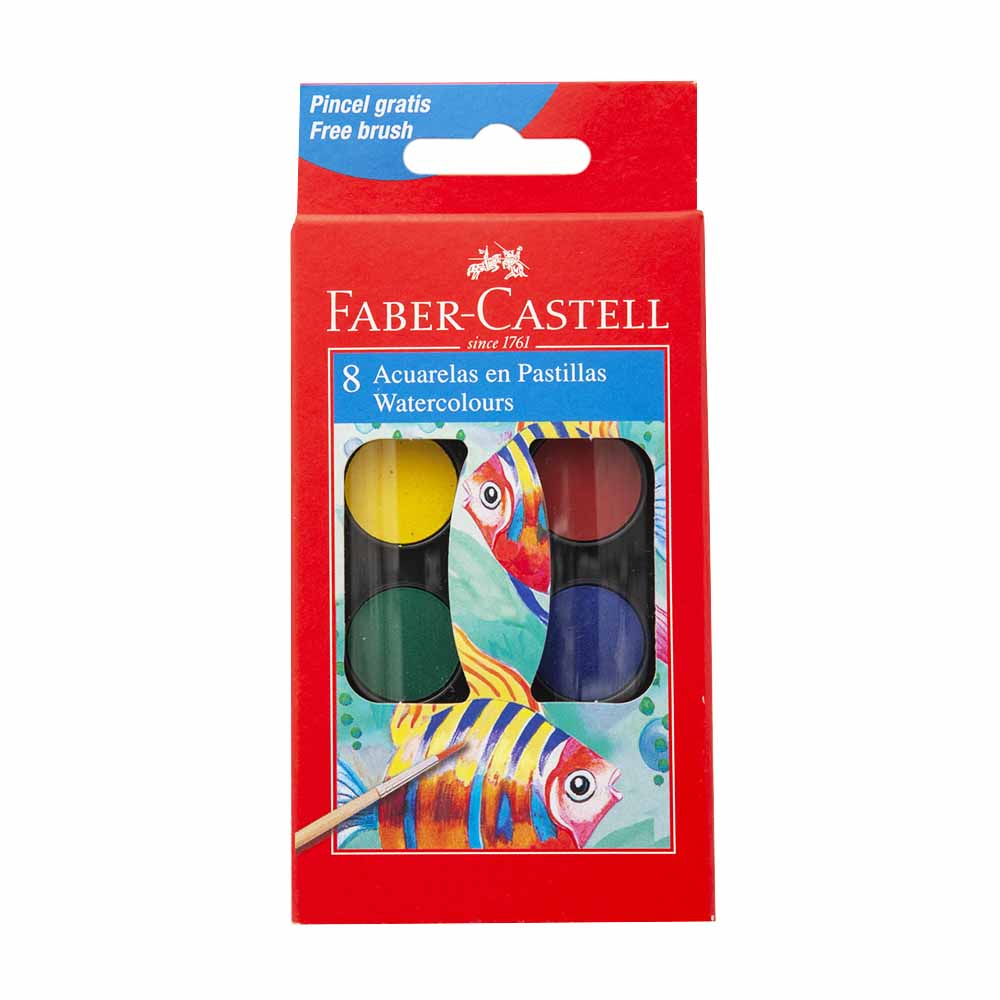 Colores Acuarelas FABER CASTELL Estuche 8un