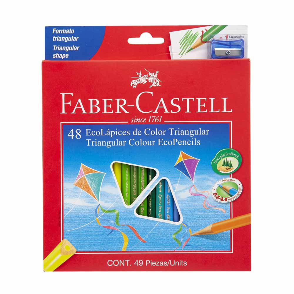 Lápices FABER CASTELL Eco-Lápices Colores Triangulares Caja 48un