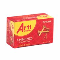 Chinches Mariposa Doble Plata ARTI CREATIVO Caja 50un