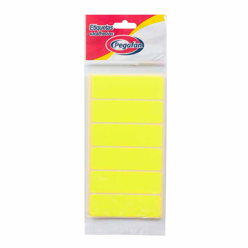 Etiquetas Autoadhesivas PEGAFAN Fosforescentes Amarillo Paquete 100un