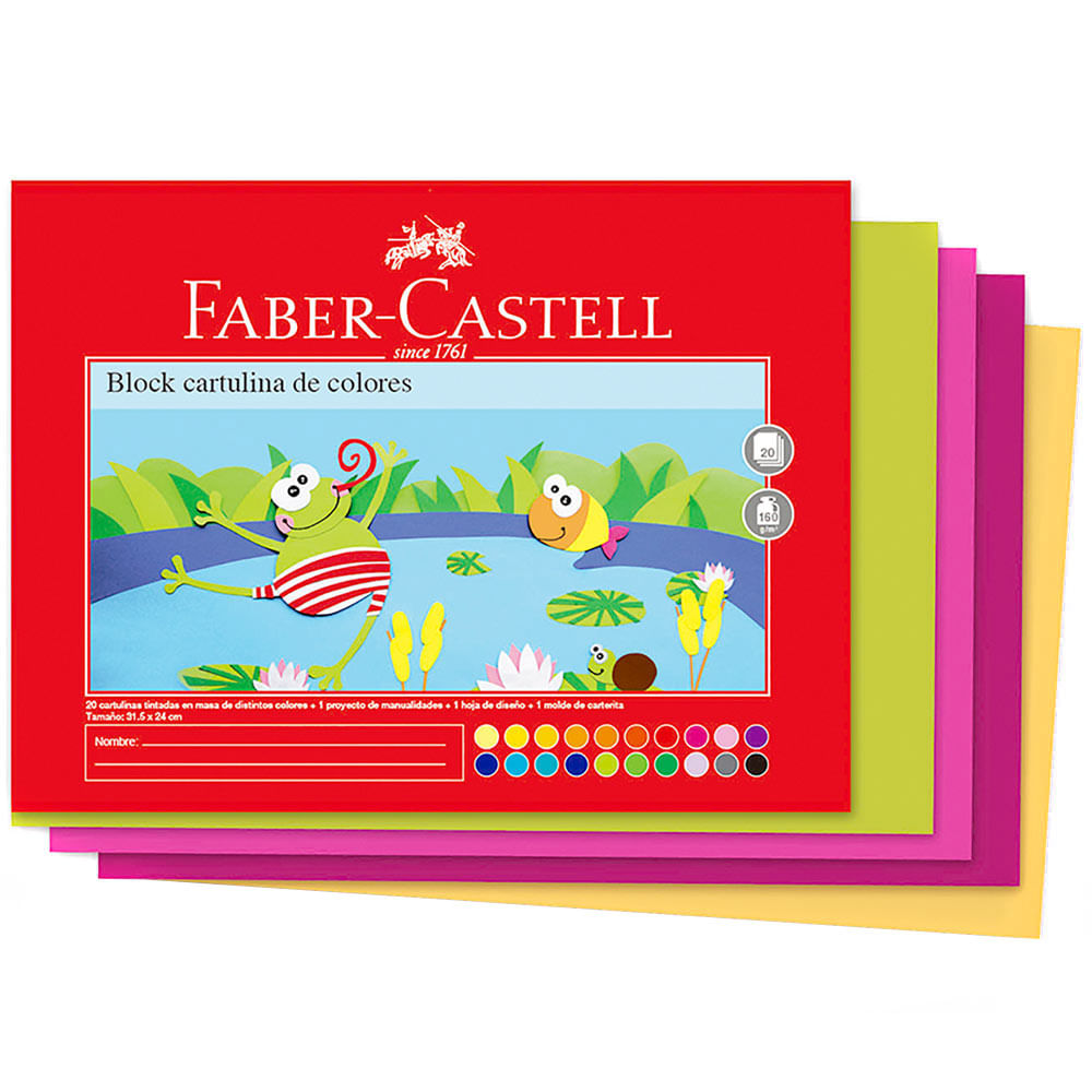 Block Hojas de Cartulina FABER CASTELL Colores 15