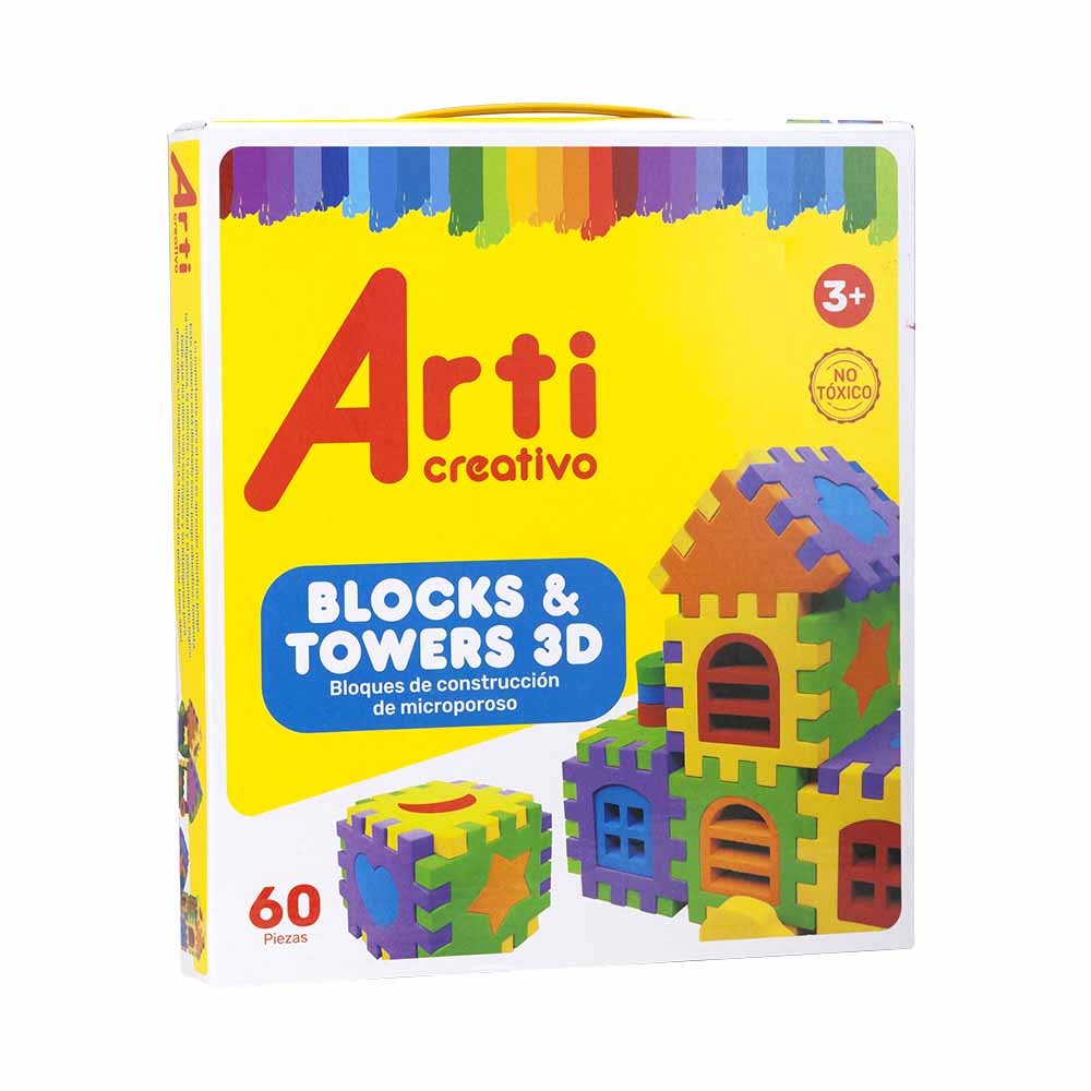 Didácticos ARTI CREATIVO Bloques de Construcción de Microporoso Caja 60pzs