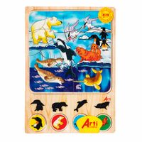 Juego Didáctico  ARTI CREATIVO Rompecabezas y Encaje Antártida 17 Piezas