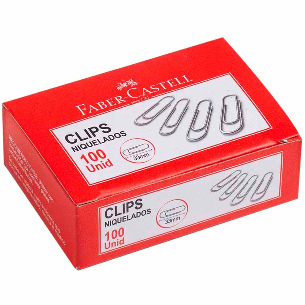 Clips Niquelados FABER CASTELL Caja 50g