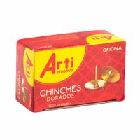 Chinches ARTI CREATIVO Dorados Caja 100un