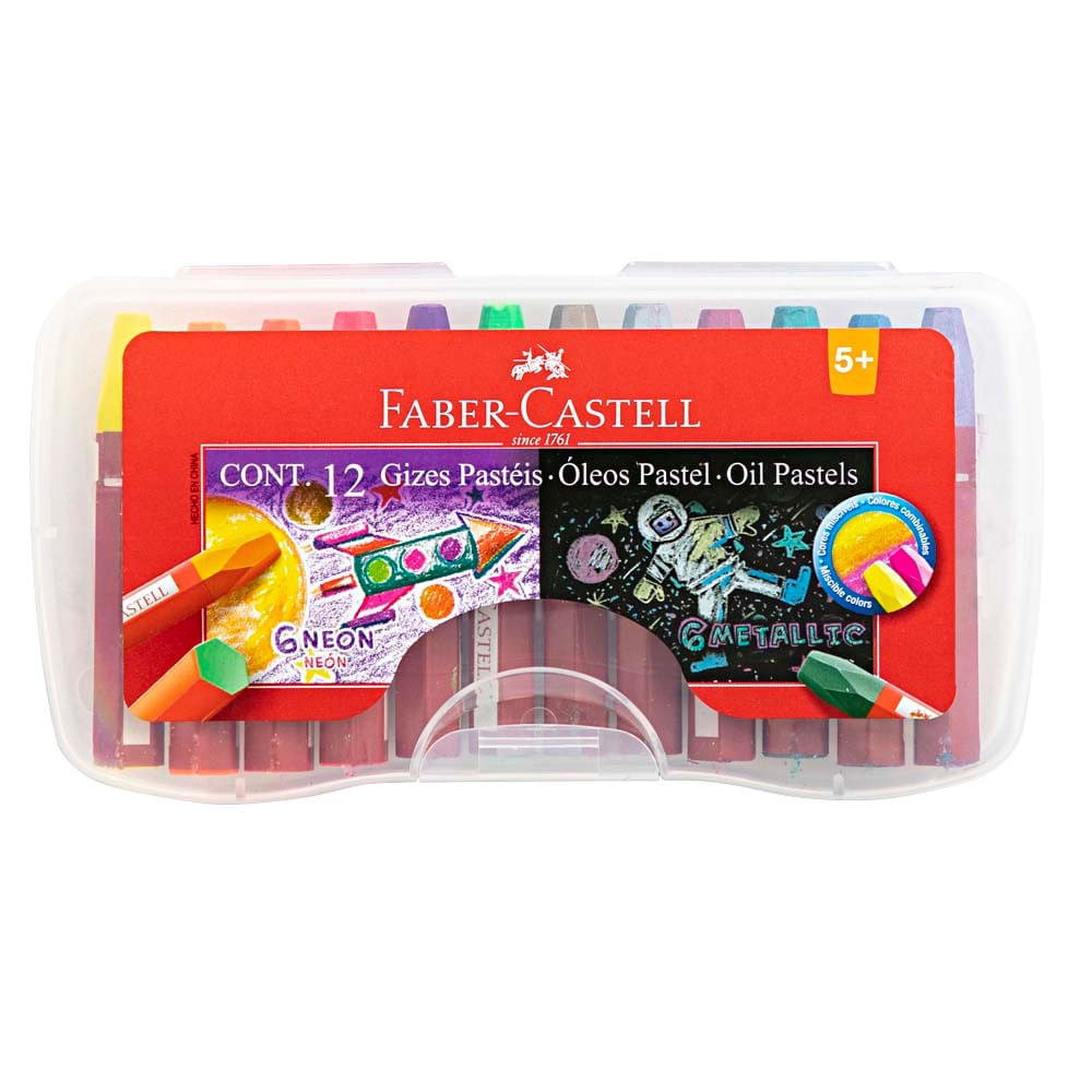 Óleos Pastel FABER CASTELL Neón + Metálico Estuche 12un