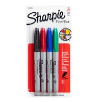 Marcadores SHARPIE Colores Punta Fina Caja 4un