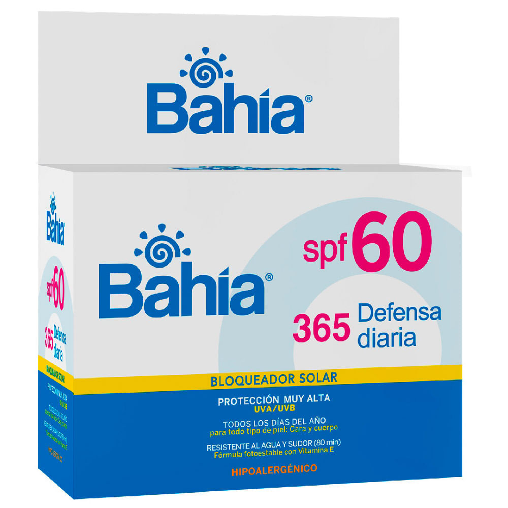 Bloqueador Solar BAHIA 365 Defensa Diaria SPF60 20un