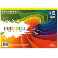 Papeles de Colores MACEDONIA A4 Arco Iris Block 100 Hojas