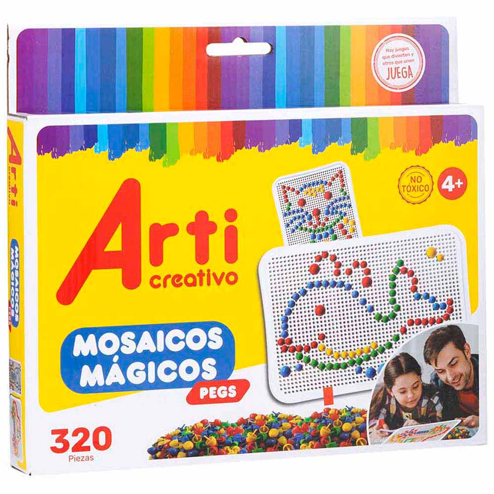 Didácticos ARTI CREATIVO Mosaicos Mágicos Pegs Caja 320pza