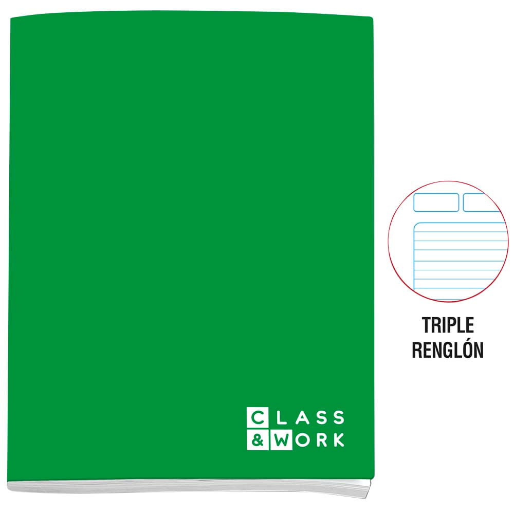 Cuaderno CLASS & WORK Grapado Triple Renglón (Modelos Aleatorios)