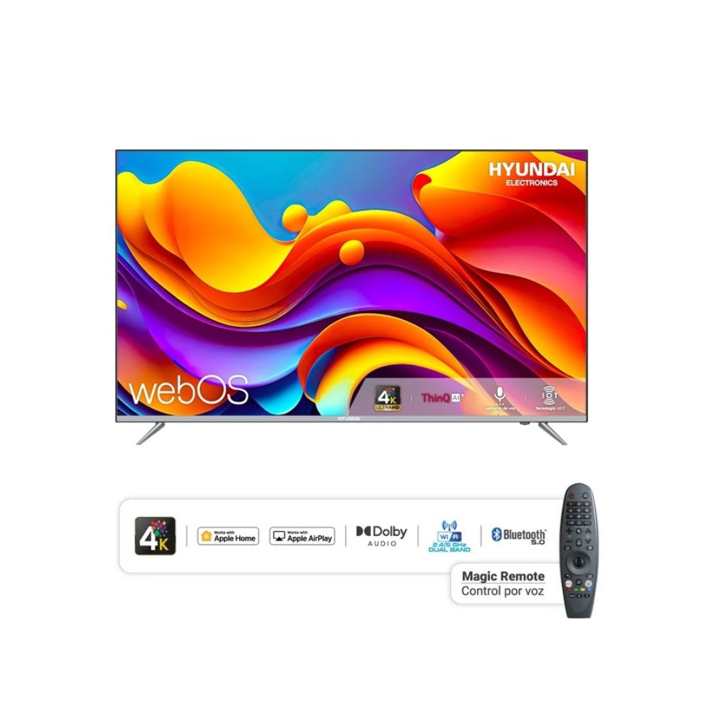 Televisor HYUNDAI 65""  UHD 4K Smart webOS ThinQ AI con Control Mágic Remote HYLED6508W4KM