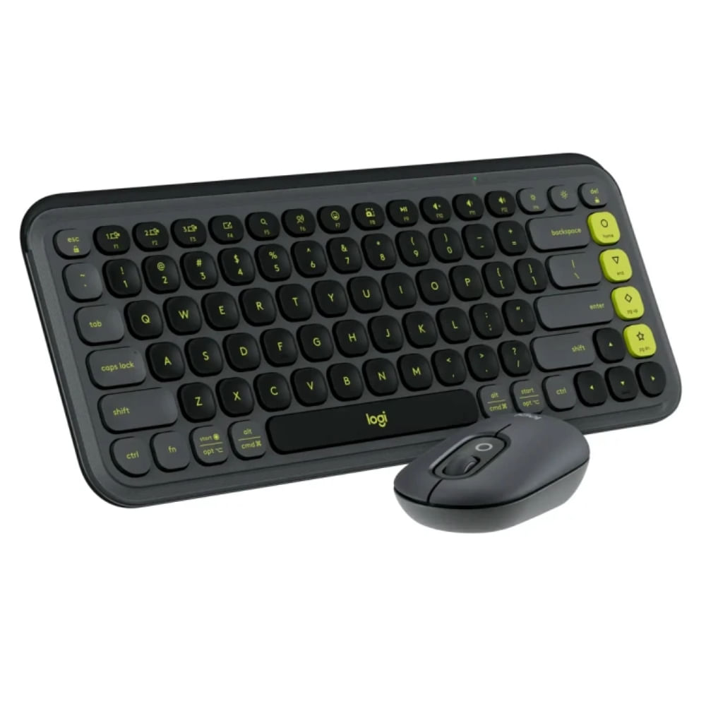 Kit Teclado y Mouse Logitech Pop Icon Bluetooth 5.3 Multidispositivo Negro