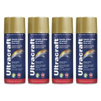 Pintura Spray Color Oro Premiun x4 Unidades Ultracraft 40028-4