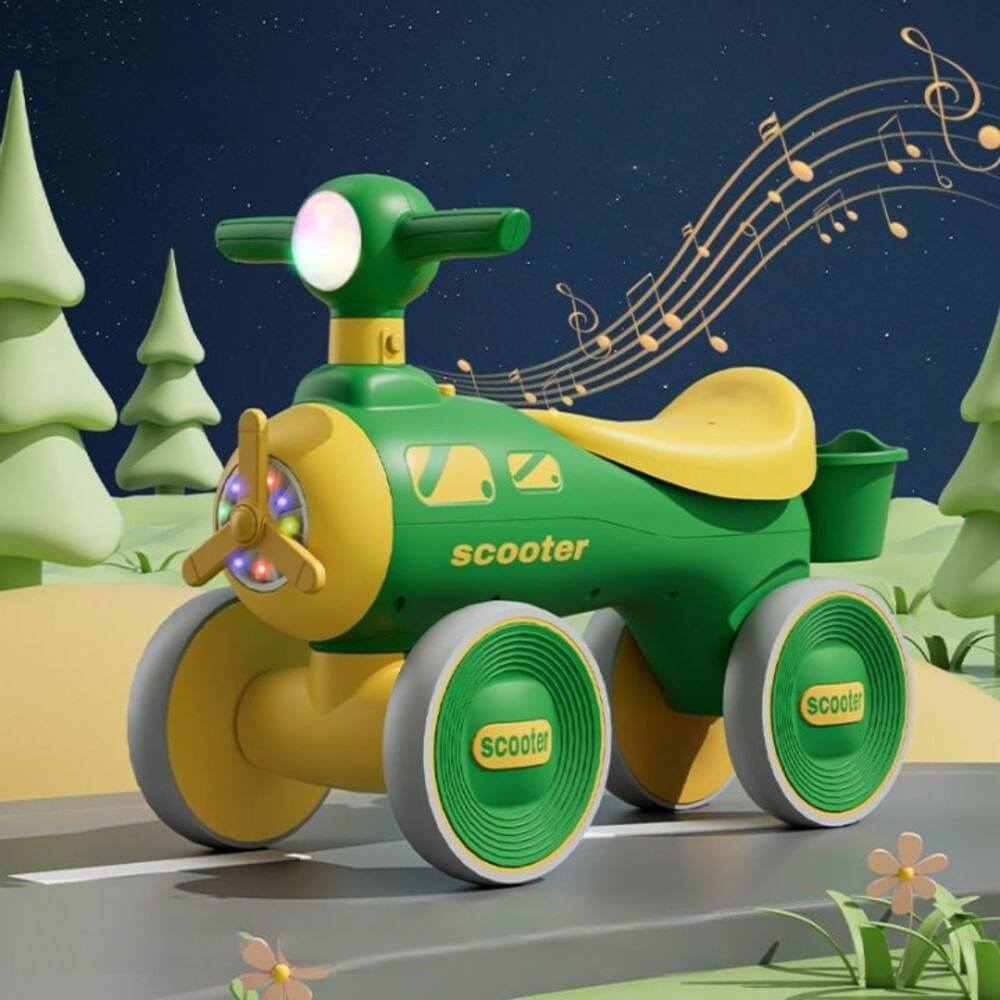 Scooter De Equilibrio Para Niños Coche De Paseo Sin Pedales - Verde