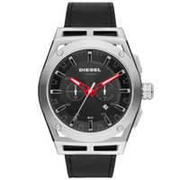 Reloj Diesel Timeframe DZ4543 Para Hombre Fecha Cronómetro Acero Inoxidable Correa de Cuero Negro