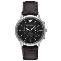 Reloj Emporio Armani Renato AR2482 Fecha Cronómetro Correa de Cuero Marrón Dial Negro