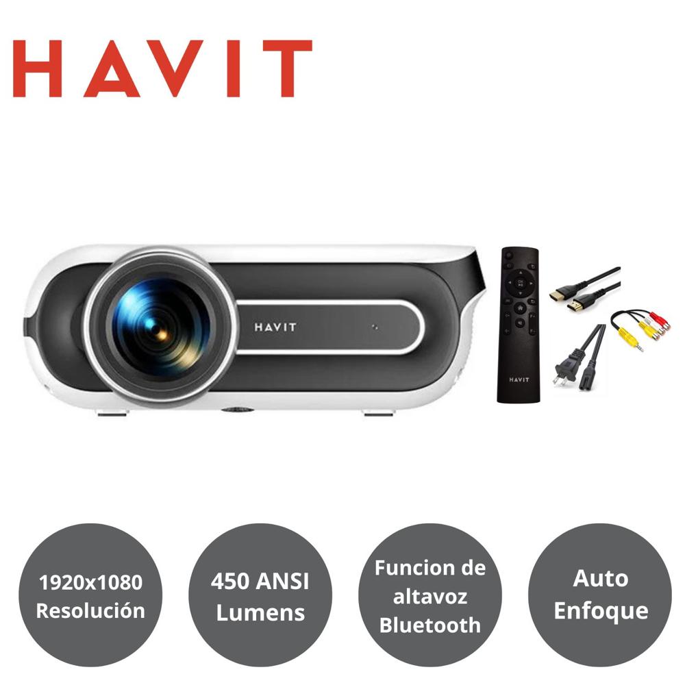 Proyector Multimedia Havit PJ209A Pro 450ansi Lumens Android-Tv Hdmi Blanco
