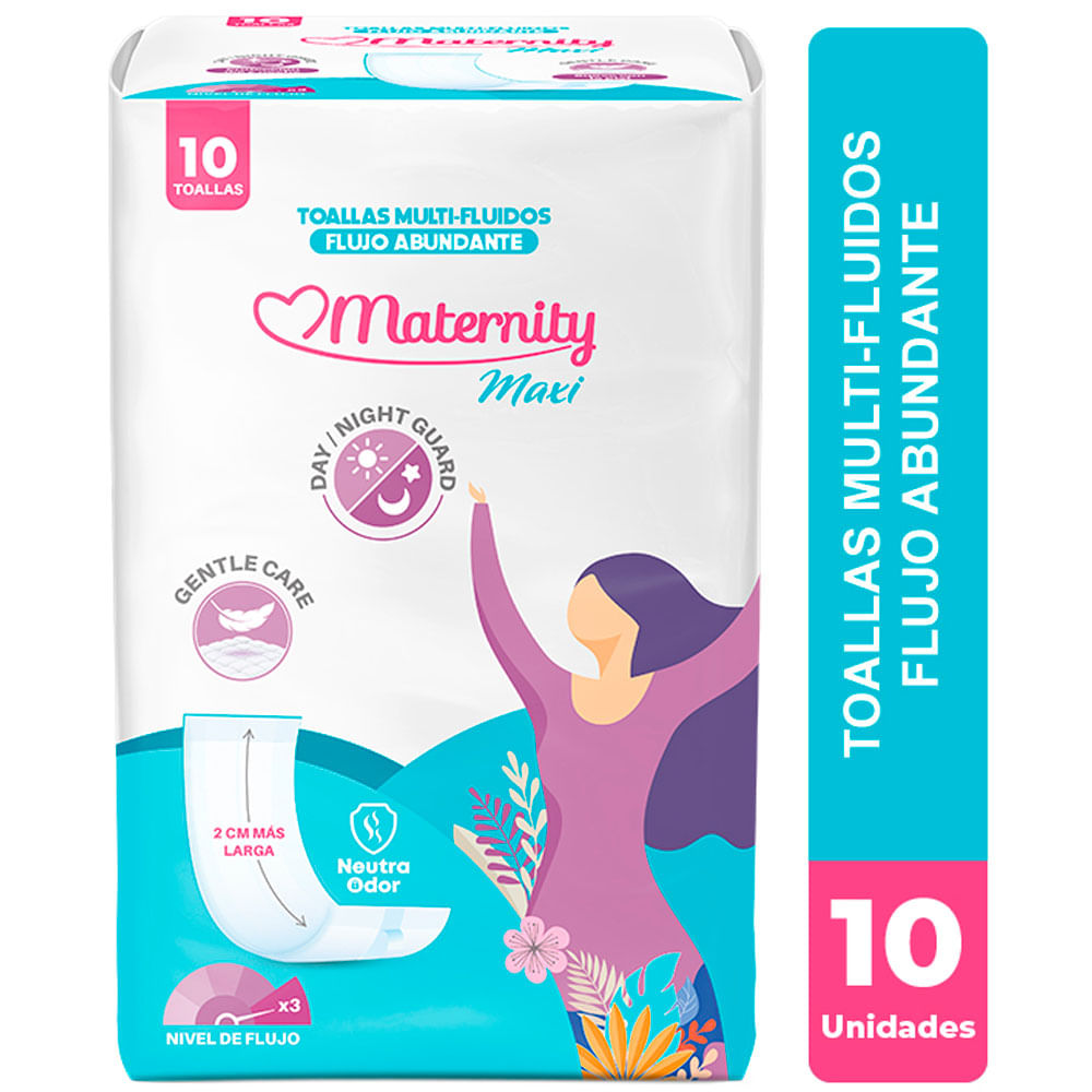 Toallas Posparto MATERNITY Maxi Únicas Paquete 10un