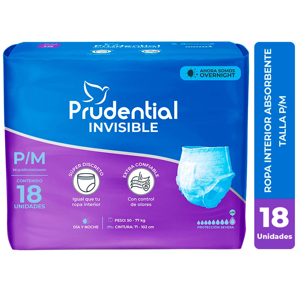 Ropa Interior PRUDENTIAL Pants Adulto Talla M Paquete 18un