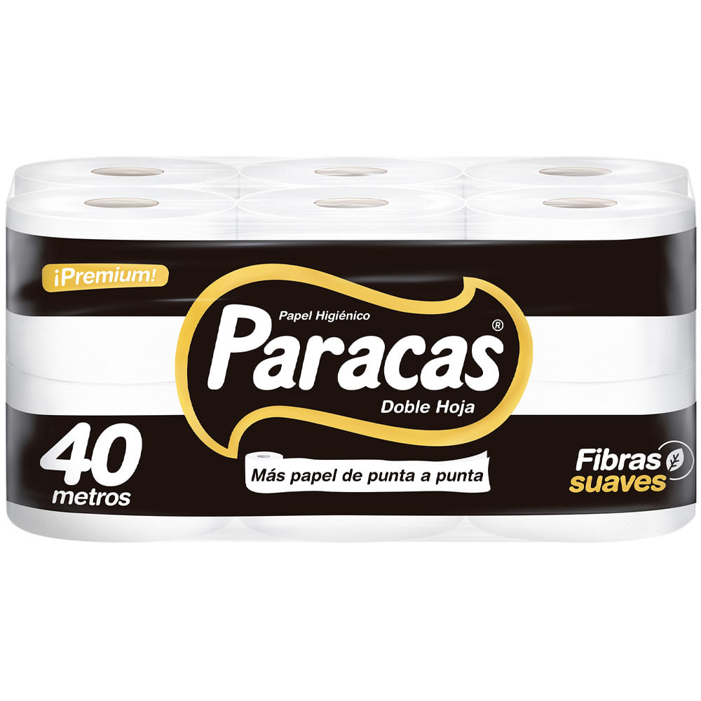 Papel Higiénico PARACAS Black Doble Hoja Paquete 12un
